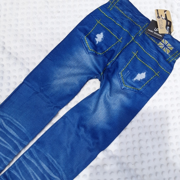 Fairy Season Legging One Size Distressed Denim NWT - Picture 9 of 12